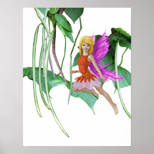 Catalpa Tree Fairy among Seed Pods Poster