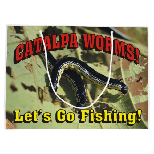 Catalpa Worms Lets Go Fishing Large Gift Bag