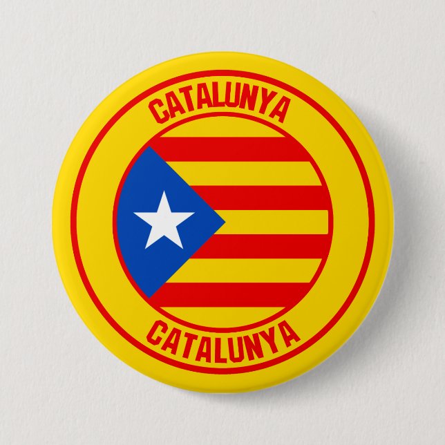 Catalunya Round Emblem Button (Front)