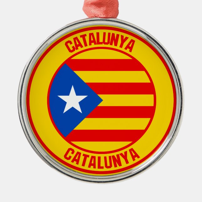 Catalunya Round Emblem Metal Ornament (Front)