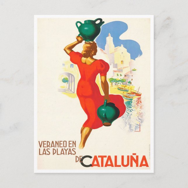 Catalunya Spain vintage travel Postcard (Front)
