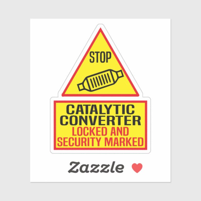 catalytic converter locked and security marked sticker (Sheet)