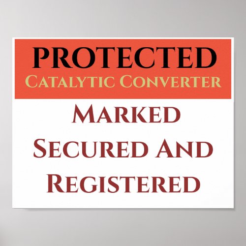 Catalytic Converter Protected edit text Poster