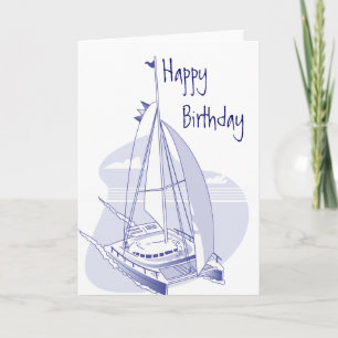 Catamaran Birthday Card