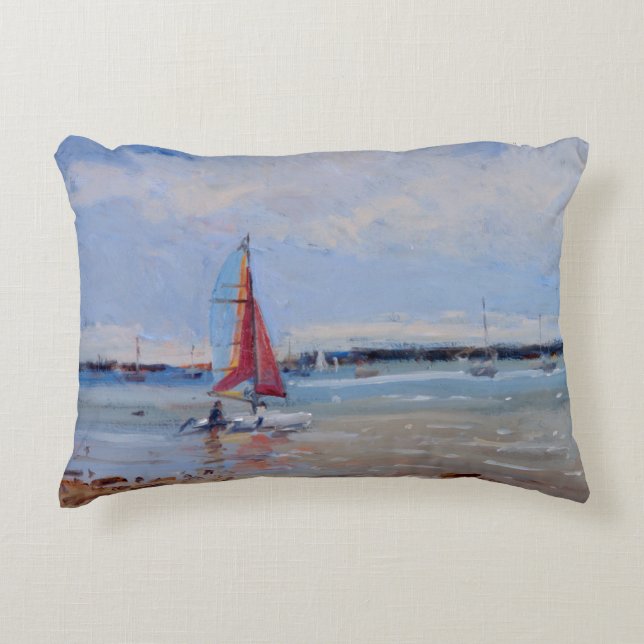 Catamaran Brittany Decorative Pillow (Front)