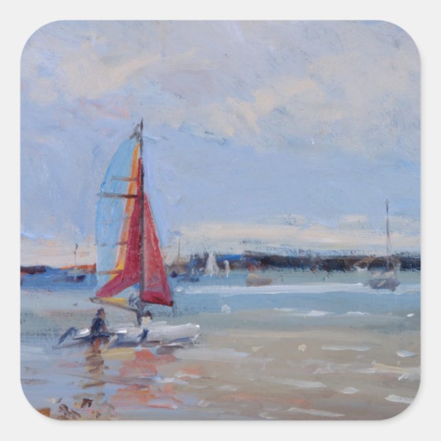 Catamaran Brittany Square Sticker (Front)