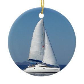 Catamaran Catchup Ceramic Ornament