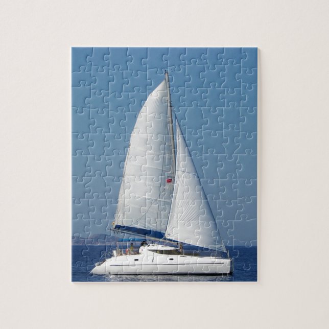 Catamaran Catchup Jigsaw Puzzle (Vertical)