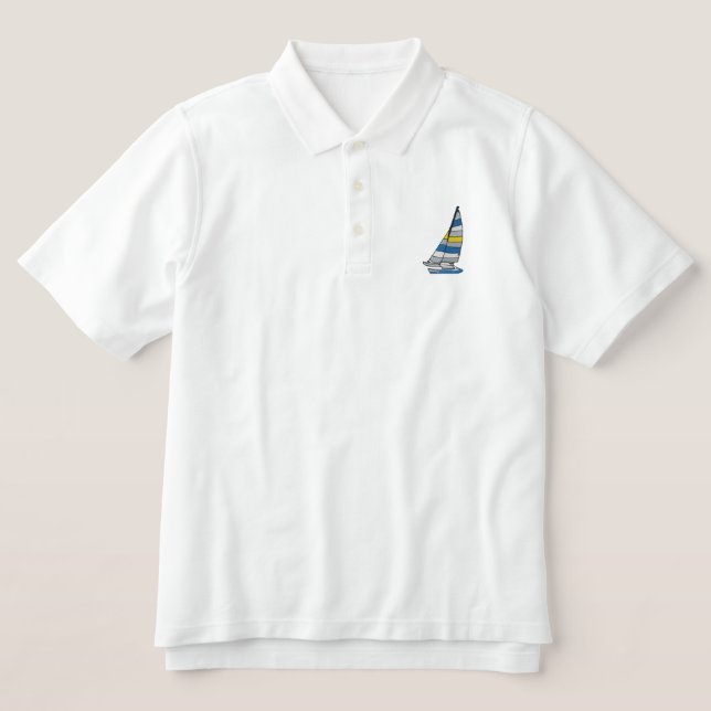 Catamaran Embroidered Polo Shirt (Design Front)