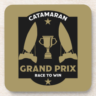 Catamaran Hydrofoil Sailboat Racing Beverage Coaster