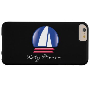Catamaran Sailing_blue Moon_on Black_personalized Barely There Iphone 6 Plus Case by FUNauticals at Zazzle