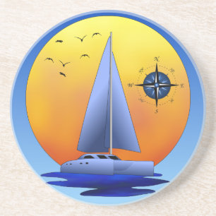 Catamaran Sailing Drink Coaster