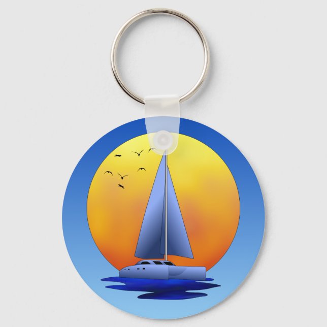 Catamaran Sailing Keychain (Front)