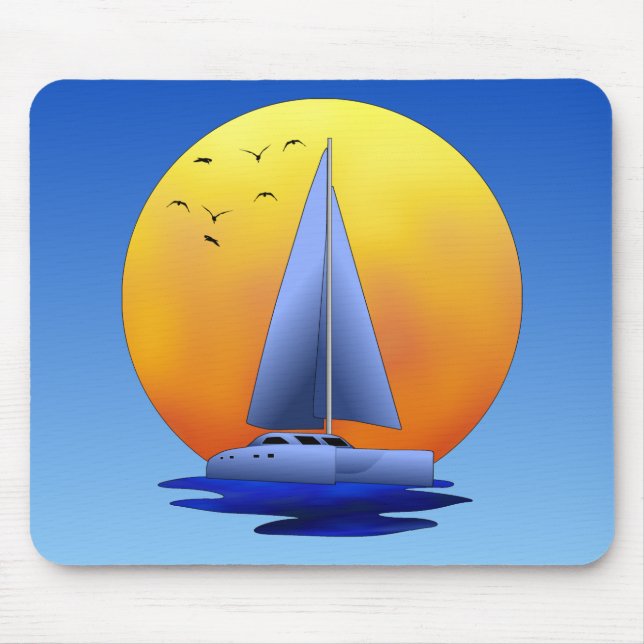 Catamaran Sailing Mouse Pad (Front)
