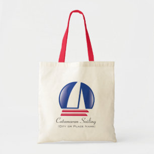 Catamaran Sailing_Pontoon Racing_BlueMoon template Tote Bag