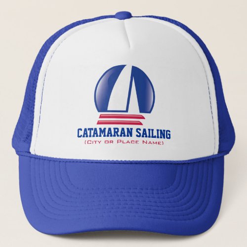 Catamaran Sailing_Pontoon Racing_BlueMoon template Trucker Hat