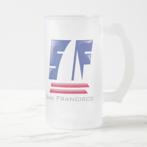 Catamaran Sailing_Pontoon Racing_San Francisco Frosted Glass Beer Mug
