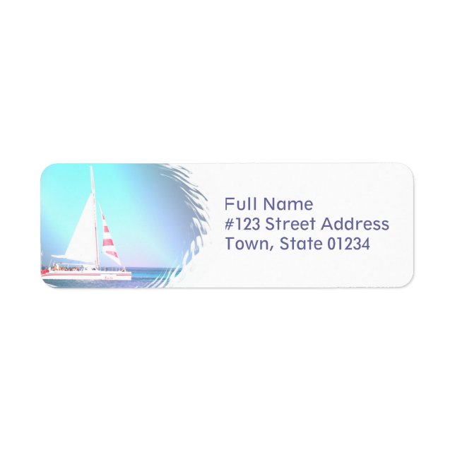 Catamaran Sailing Return Address Label (Front)