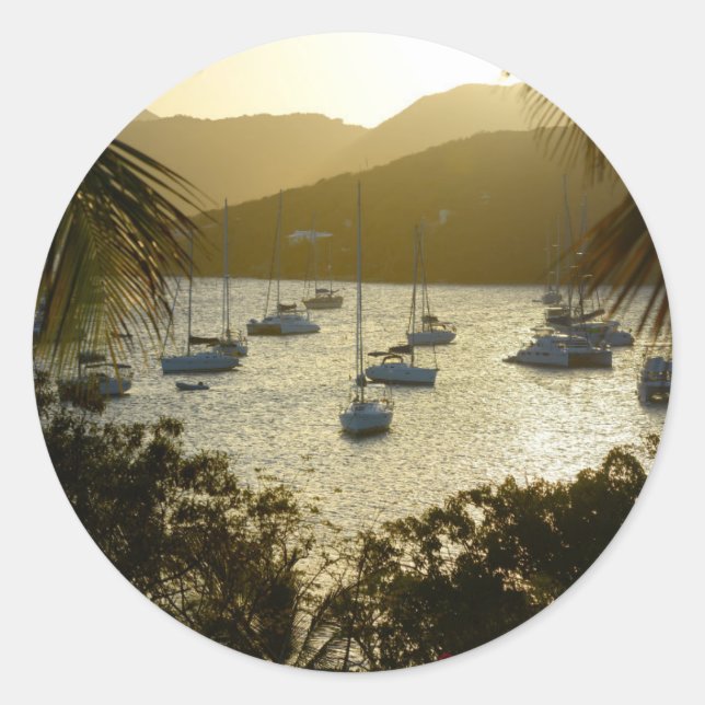 Catamarans and sailboats classic round sticker (Front)