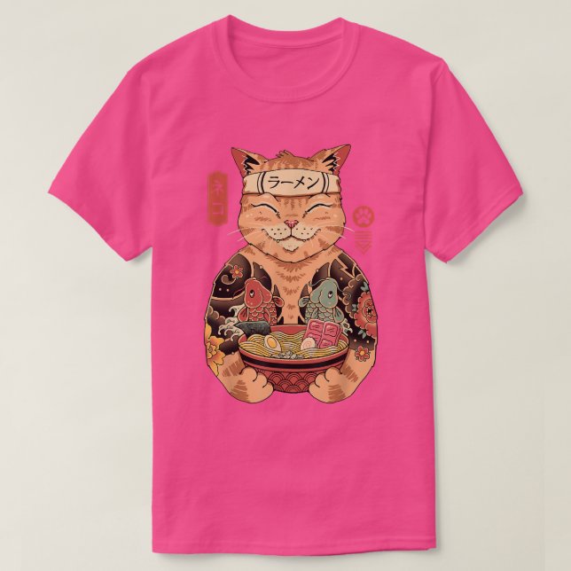 Catana - Cute Japanese-inspired cat  T-Shirt (Design Front)