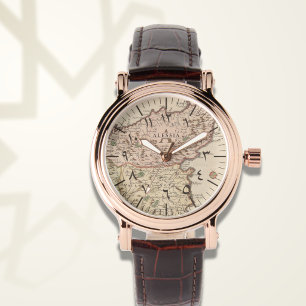 Catania Antique Map Watch for Women Rose Gold
