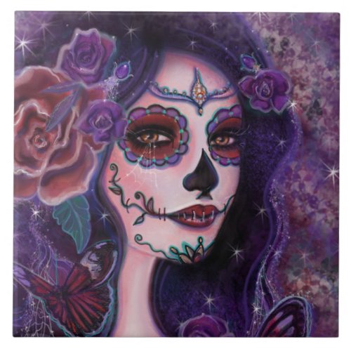 Catania day of the dead by Renee Lavoie  Ceramic Tile