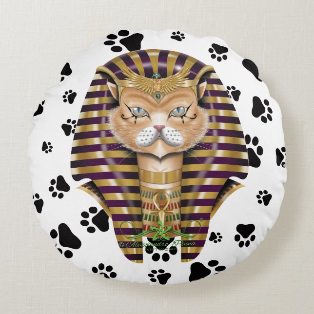 CATankhaMEOW Round Pillow (Front)