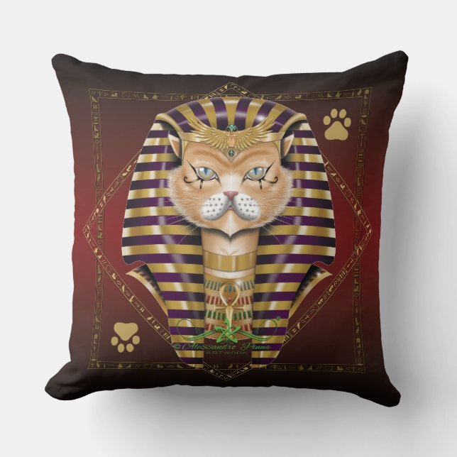 CATankhaMEOW Throw Pillow (Front)