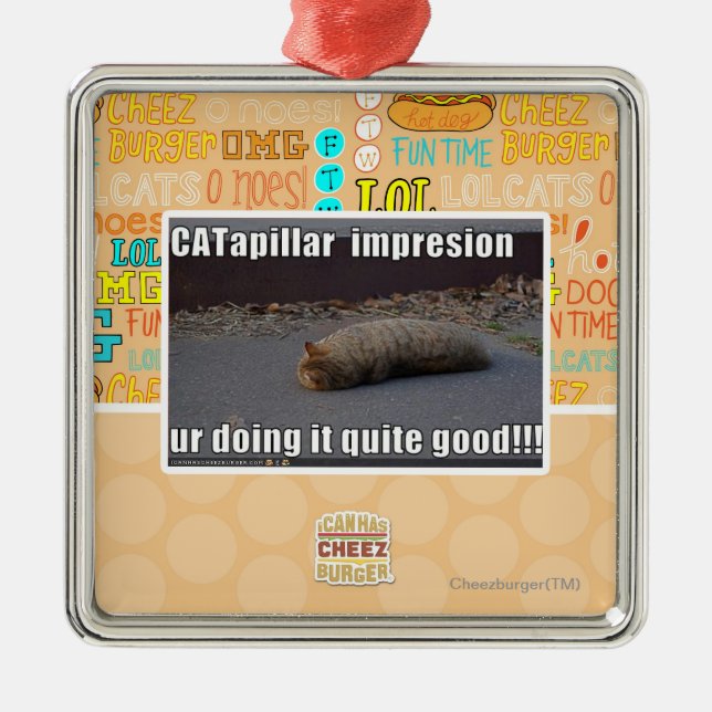 CATapillar Metal Ornament (Front)