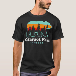 Cataract Falls Indiana Bear Retro Vintage Sunset T T-Shirt