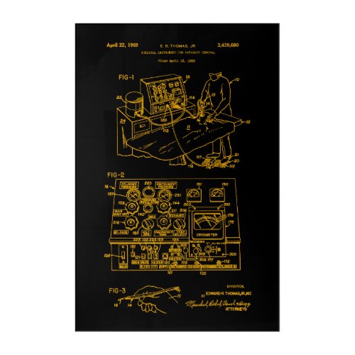 Cataract Removal Surgical Instrument Patent 1965 Acrylic Print