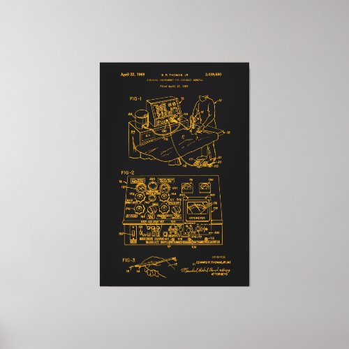 Cataract Removal Surgical Instrument Patent 1965 Canvas Print