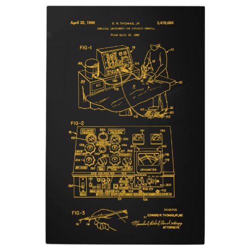 Cataract Removal Surgical Instrument Patent 1965 Metal Print