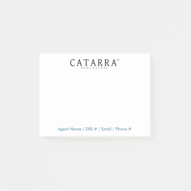 Catarra Notes w/ Agent Contact Info (Front)