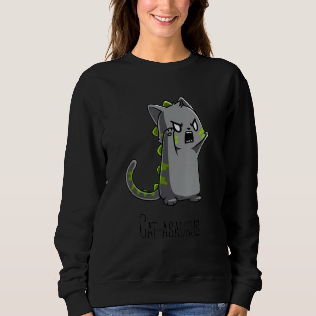 Catasaurus Kitten Kitty Dinosaur T-Rex Dino Funny  Sweatshirt (Front)
