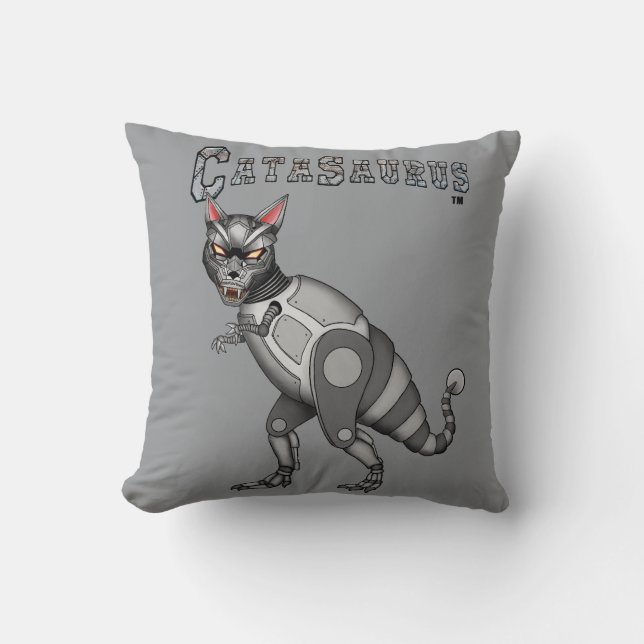 Catasaurus Throw Pillow (Front)