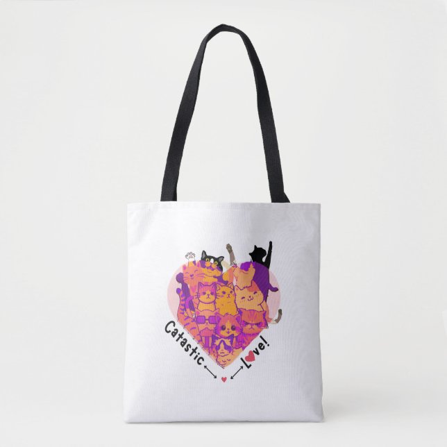 "Catastic Love" Tote Bag for Cat Lovers (Front)