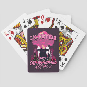 Catastrophic Funny Angry Cat Quote Poker Cards