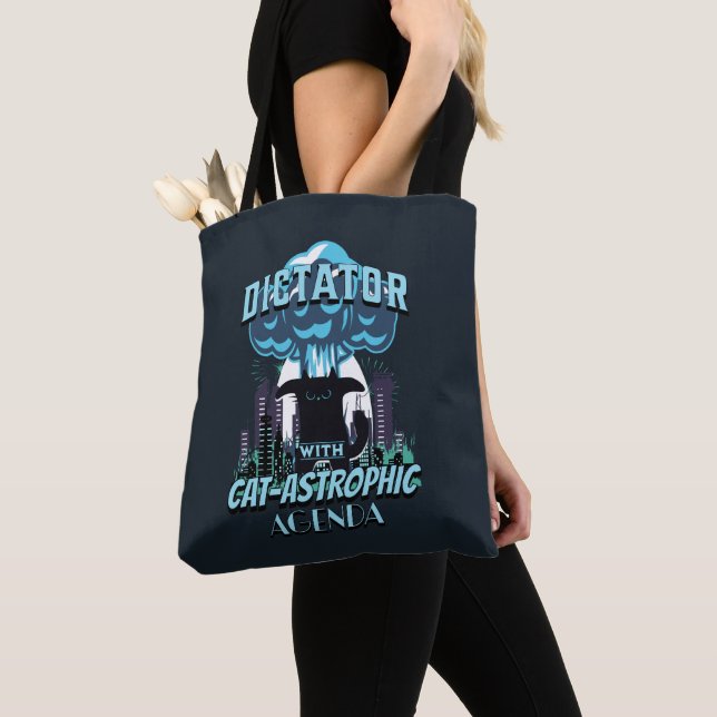 Catastrophic Funny Cat Design Tote Bag (Close Up)