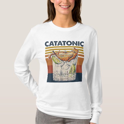 Catatonic Funny Vintage Cat Lover Cat T_Shirt