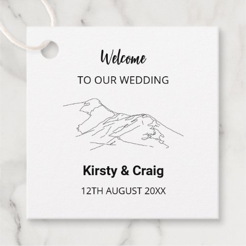 Catbells Lake District Wedding Favor Tags