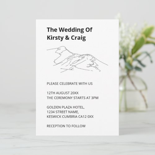 Catbells Lake District Wedding Invitation