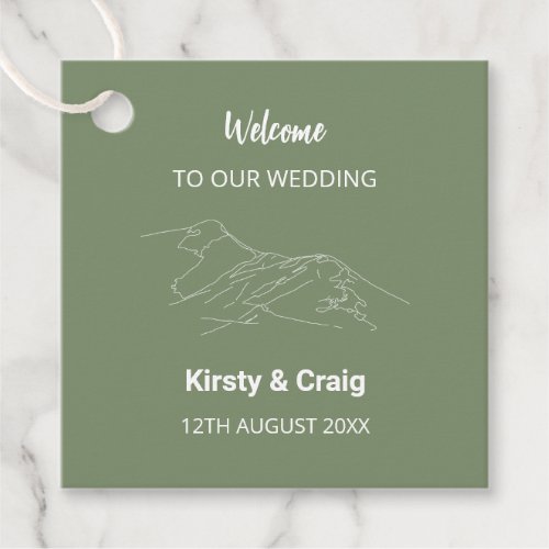 Catbells Sage Green Wedding Favor Tags