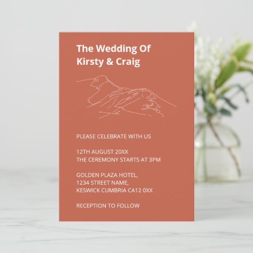 Catbells Terracotta Wedding Invitation