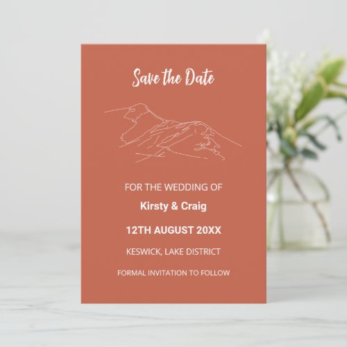 Catbells Terracotta Wedding Save the Date