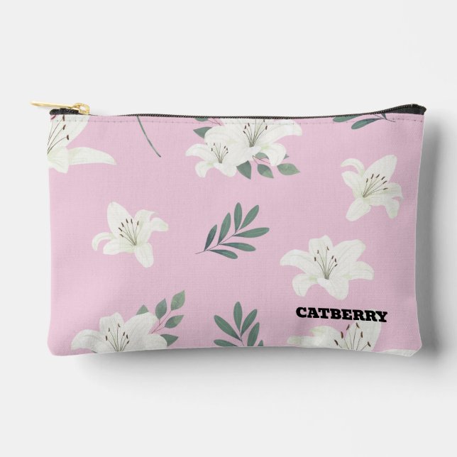 Catberry | Minimalist Floral Pattern Pouch (Front)