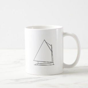 Catboat Sailing Logo (sail plan) Coffee Mug