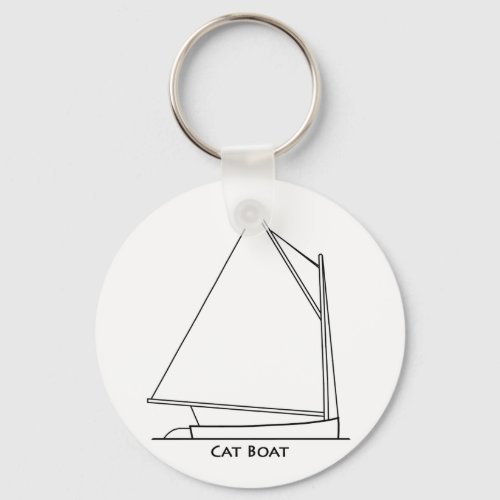 Catboat Sailing Logo sail plan titled Keychain