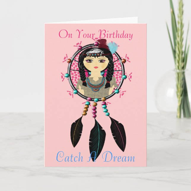 Catch A Dream Birthday Wishes Card (Front)