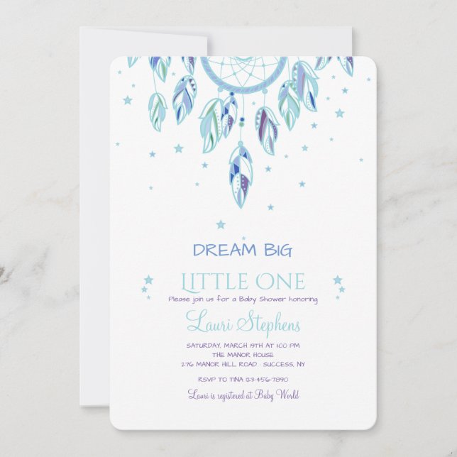 Catch A Dream Blue Invitation (Front)